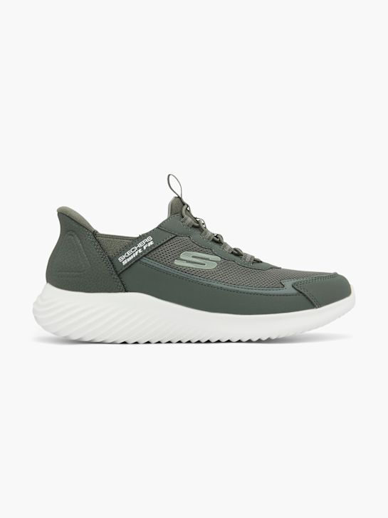 skechers bounder swift fit slip-on trener oljčno deichmann