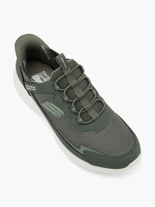 skechers bounder swift fit slip-on trener oljčno deichmann