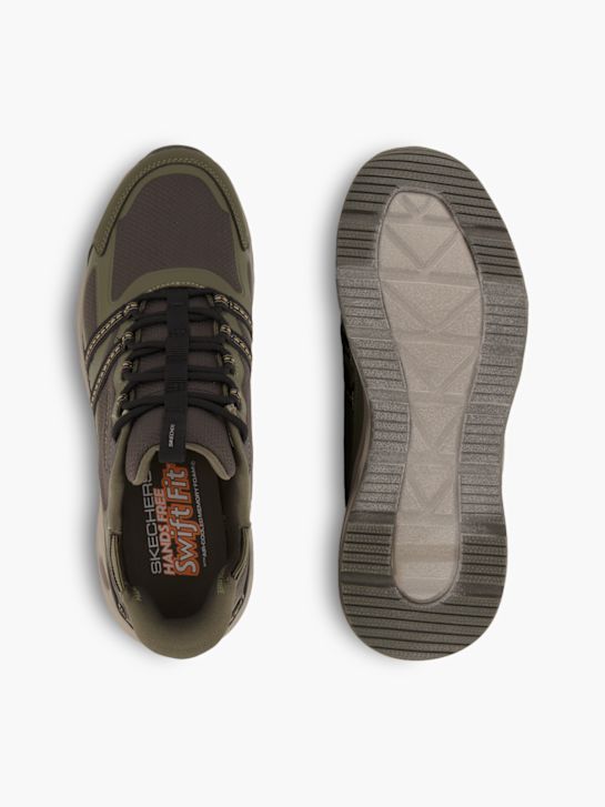 skechers swift fit slip-on trener oljčno deichmann