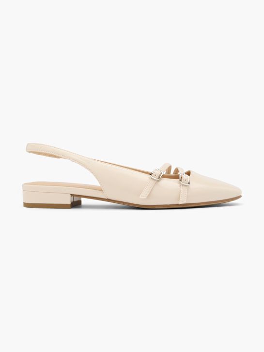 graceland slingback balet ravno bež deichmann