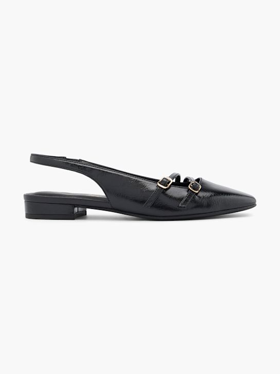 graceland slingback balet ravno black deichmann