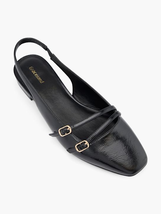 graceland slingback balet ravno black deichmann