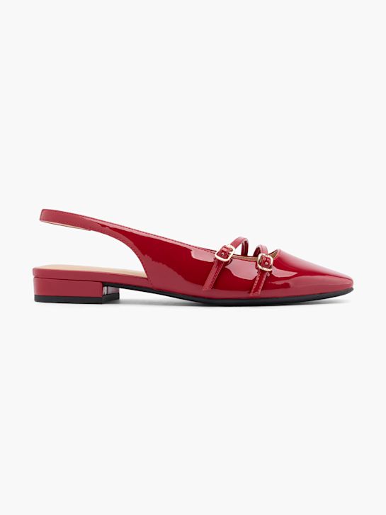graceland slingback balet ravno rdeča deichmann