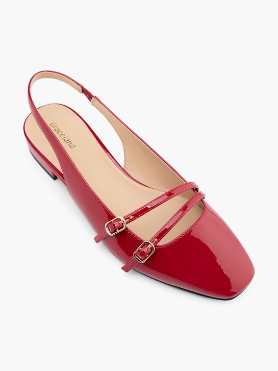 graceland slingback balet ravno rdeča deichmann