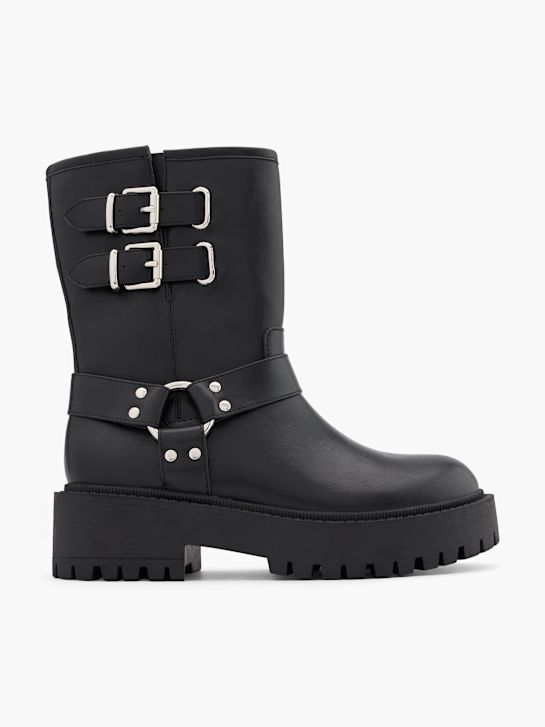 modni brvi biker boot black deichmann
