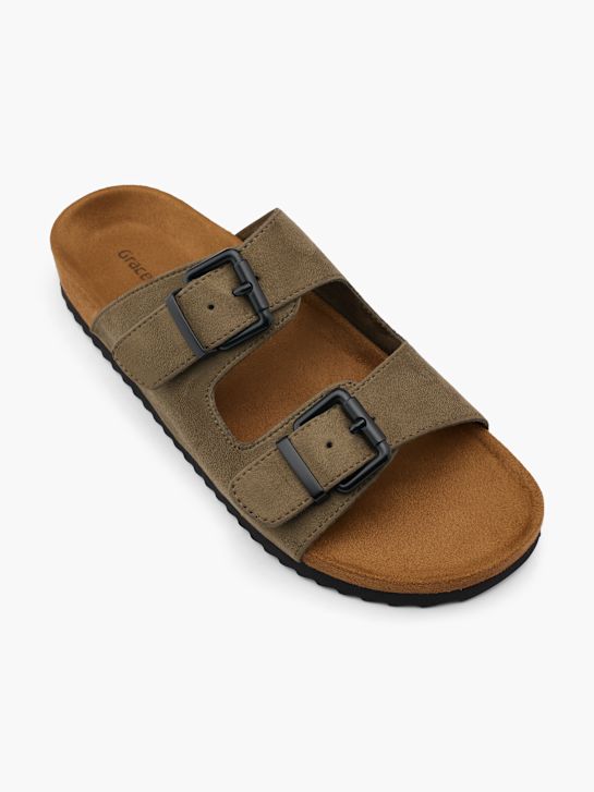 graceland footbed sandali kaki deichmann
