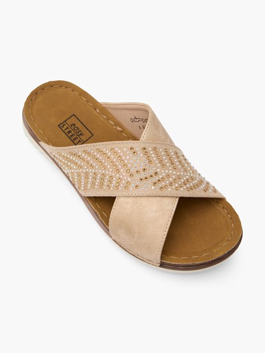 enostavno ulica footbed sandali bež deichmann