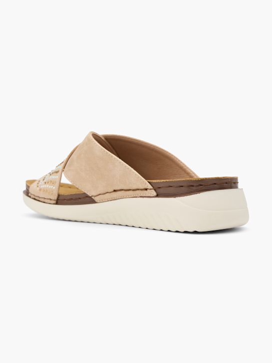 enostavno ulica footbed sandali bež deichmann