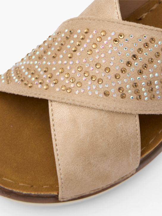 enostavno ulica footbed sandali bež deichmann