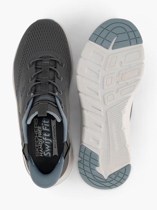 skechers arch udobje amp swift fit slip-on trener siva deichmann